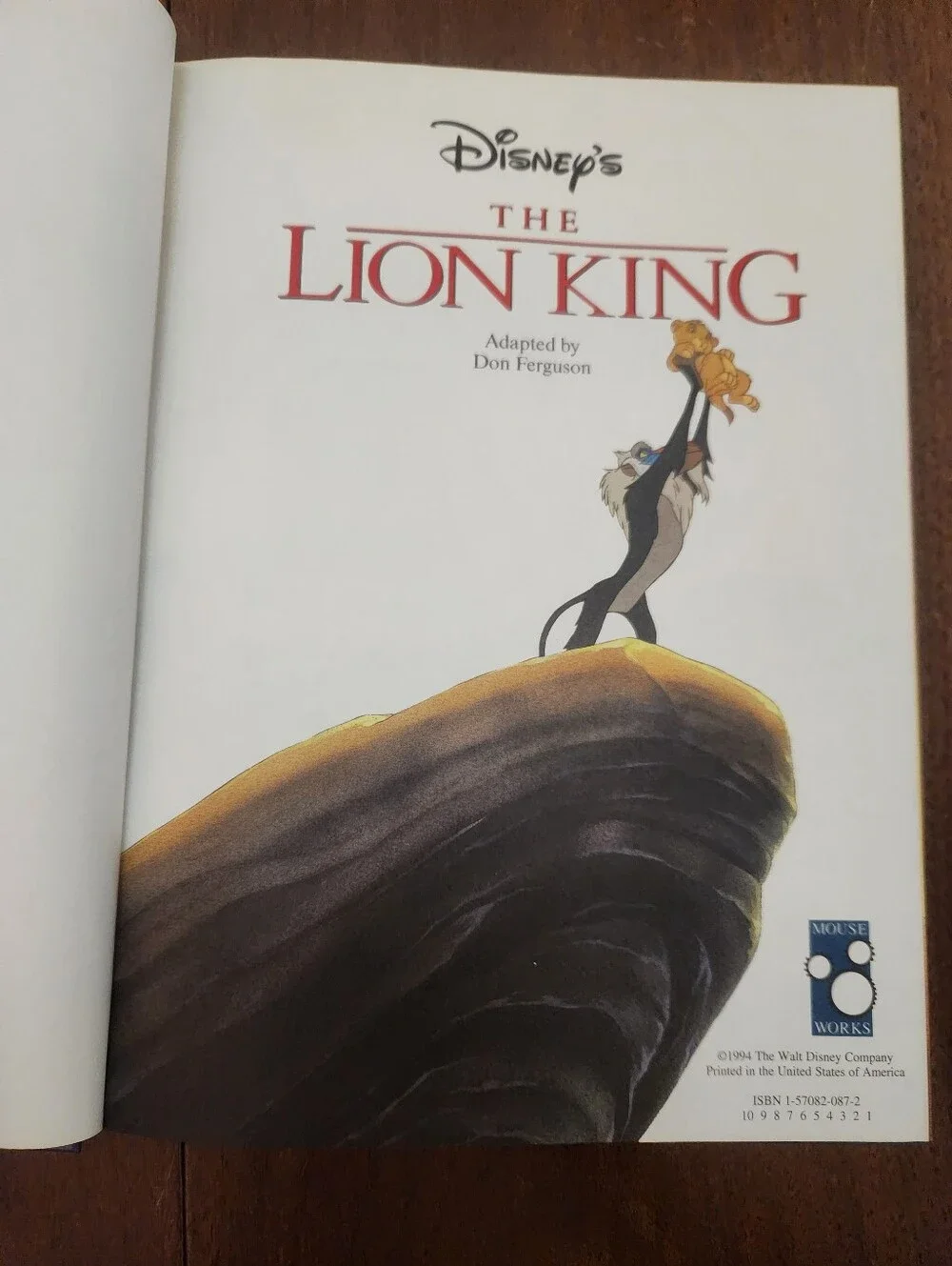 Disney The Lion King Hard Cover Book 1994 Release EUC